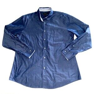 Joseph Abboud Men's Blue Long Sleeve Dress Shirt Large